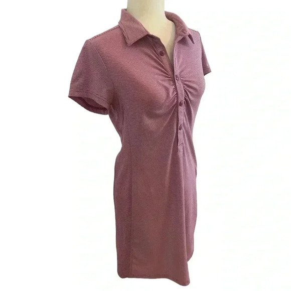 Prana Kinley Striped Short Sleeve Polo Shirt Dress - Picture 3 of 10